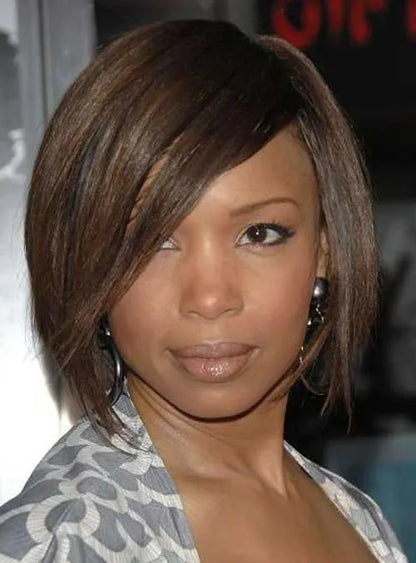 Bob Hairstyle Medium Straight Capless Human Hair Wigs 10 Inches