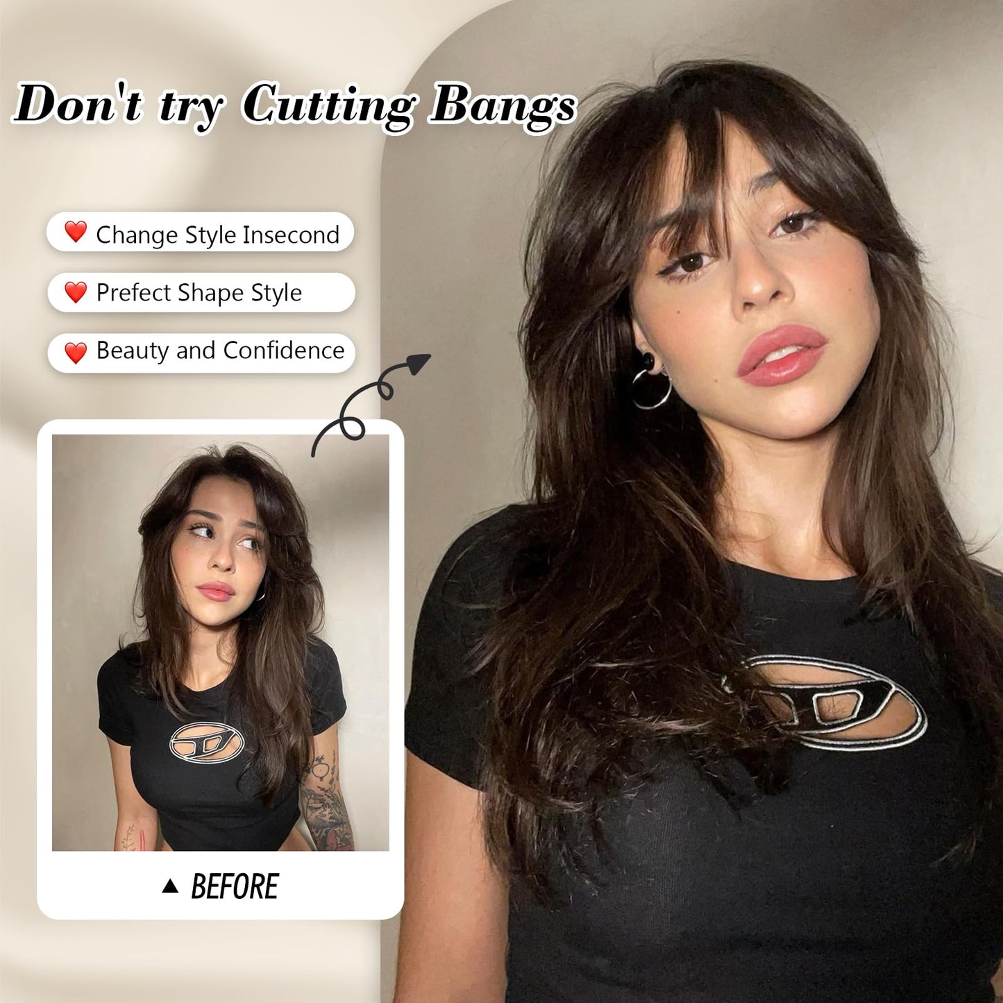 Clip in Bangs Hair Clip 100% Real Human Hair Toppers for women Clip on Bangs Human Hair with Lace Topper Bangs 360°Cover Clip on Bangs for Women Wispy Fake Bangs for Daily Wear