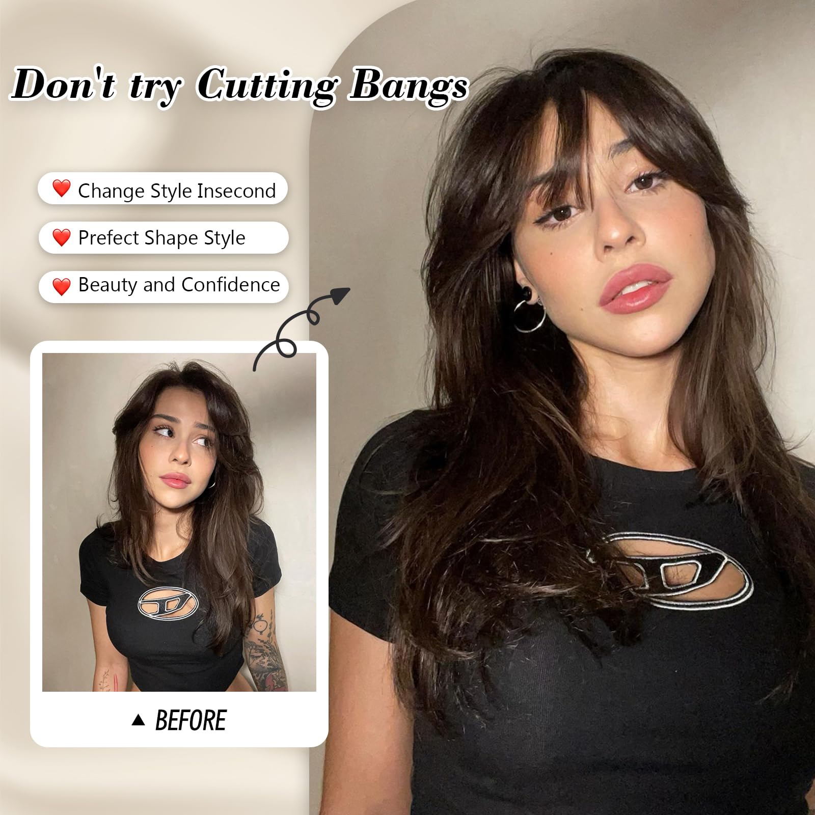 Clip in Bangs Hair Clip 100% Real Human Hair Toppers for women Clip on Bangs Human Hair with Lace Topper Bangs 360°Cover Clip on Bangs for Women Wispy Fake Bangs for Daily Wear