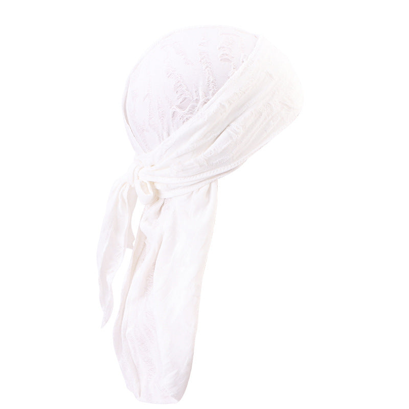 European and American Popular Vintage Ripped Cotton Ribbon Pirate Hat Men's Tape Turban Hat Turban JDT-05-6