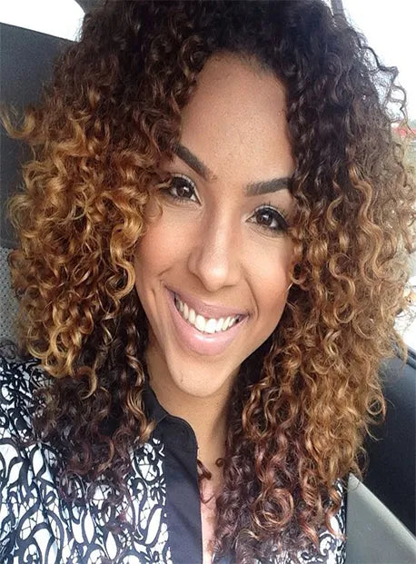 Curly Ombre 3 Tone Human Hair Weave 1 PC