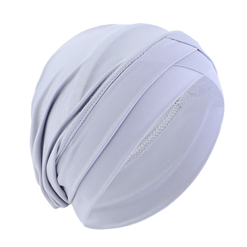 Cross-border supply of double cross elastic turgear hat ethnic wind base cap chemotherapy hat JDT-476