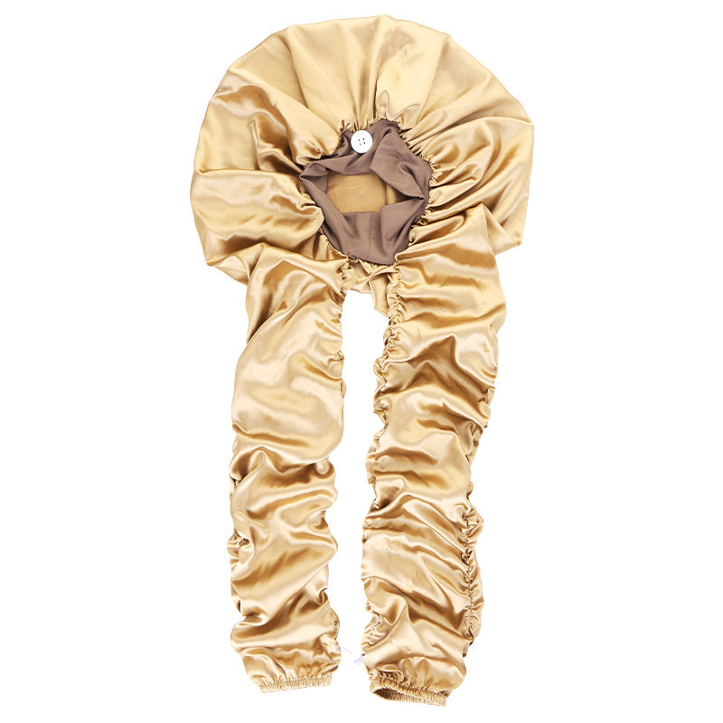 New Simulated Silk Elastic Long Sleeve Sleeping Hat for Women's Long Braid Beauty Care Hair Care Hat JDB-522B
