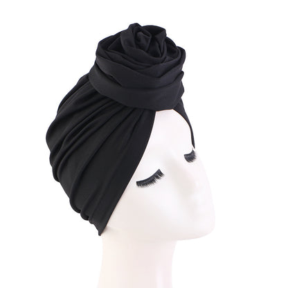 Cross-Border E-Commerce Supply Source: Rose Flower Elastic Headscarf Hat, Ethnic Hat, Head Wrap Hat Jdt-480