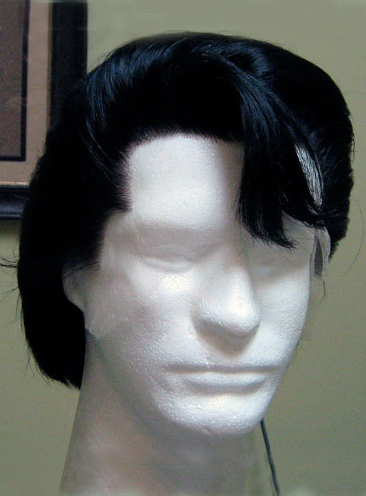 Elvis Presley Style Short Wavy 100% Human Hair Full Lace Wig