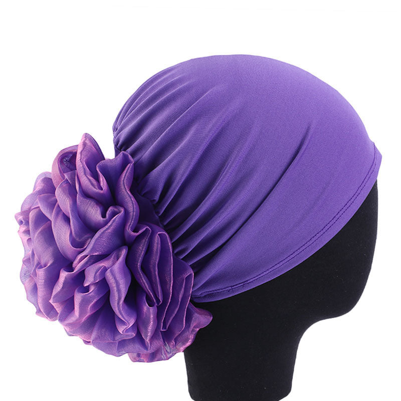 Cross-border new big flower headscarf cap toe cap ethnic style small cap hair loss cap wedding cap TJM-262