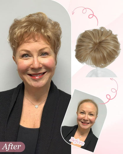 Hair Topper Short Pixie Cut Pieces for Women with Thinning Human Hair Wigs
