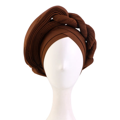 Cross-Border New African Stereo Sponge Twist Hat Turban Hat Cross Ethnic Hat Baotou Hat Jdt-497A