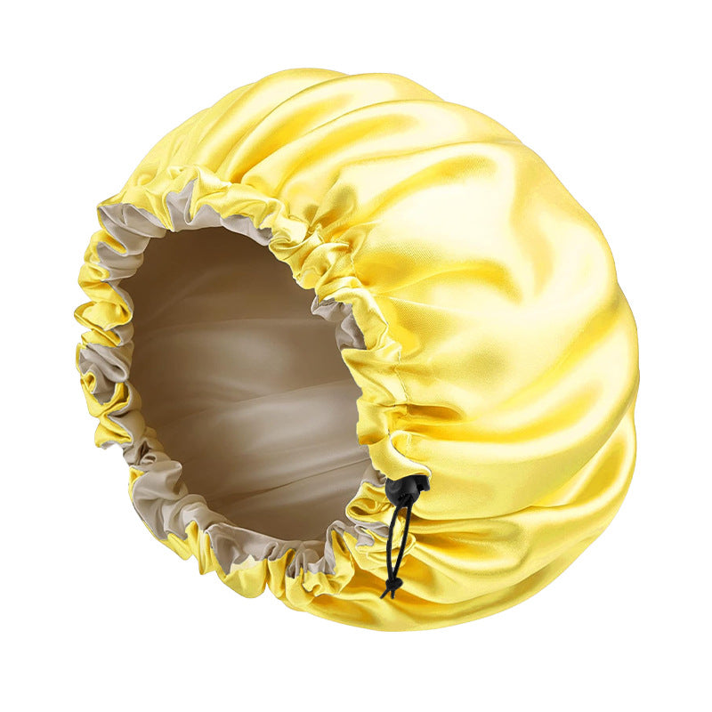 European and American popular adjustable chemotherapy cap shower cap double-sided perm cap Amazon double-layer colored sleeping cap
