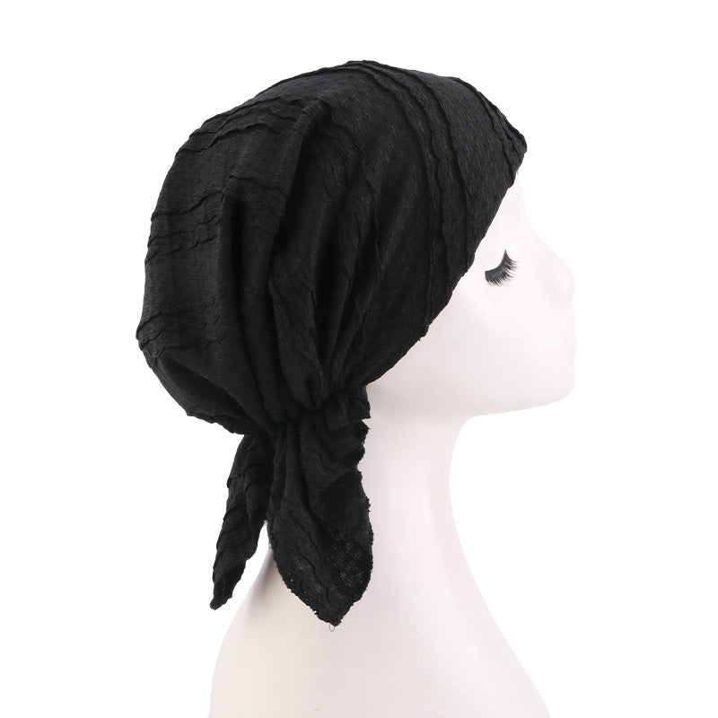 Amazon Bubble Pleated Triangle Cloth Hat Headscarf Hat Sleep Home Maternity Hat Jdt-463E