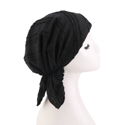 Amazon Bubble Pleated Triangle Cloth Hat Headscarf Hat Sleep Home Maternity Hat Jdt-463E