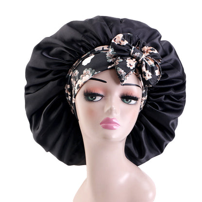Oem Custom Printed Elastic Ribbon Satin Sleep Cap, African Headscarf Hat, Professional Sleep Cap Source Factory