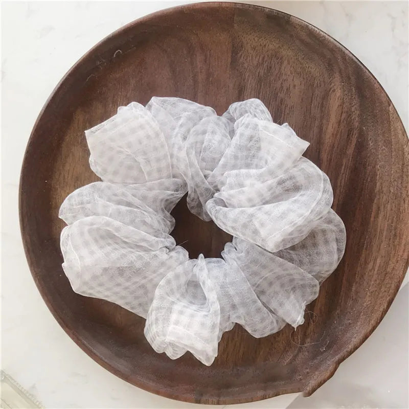 Korean Style Lady/Women's Plaid Pattern Yarn Material Hair Rope Accessories