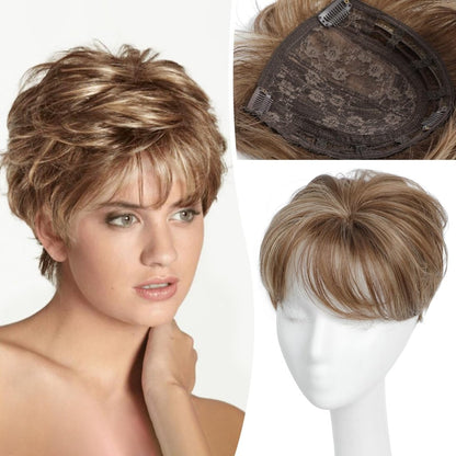Hair Topper Short Pixie Cut Pieces for Women with Thinning Human Hair Wigs