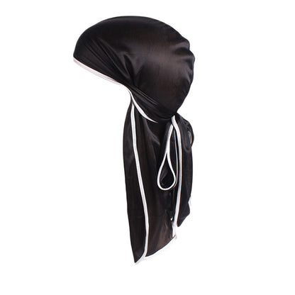 Imitation Silk Edge Long Tail Pirate Hat Hip-Hop Cloak Towel Hat Toe Hat silky durag