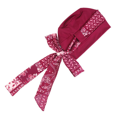 New European and American printed wide edge ribbon headband hat for outdoor tourism, beach headscarf, cross-border hat JDT-531