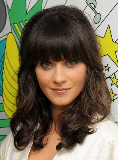 Women's Medium Bob Hairstyle Loose Wavy Human Hair Capless Wig 14 Inches