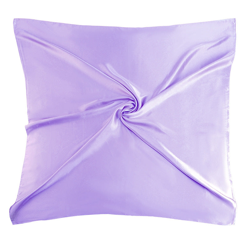 New Amazon Satin Square Scarf, Imitation Silk Pure Color Head Scarf, Ethnic Style Turban Hat Jdwj-28B