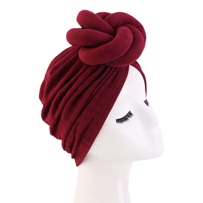 Amazon New Solid Color Ethnic Bag Head Cap Stereo Twist Ball Head Cap Indian Cap JDT-41A