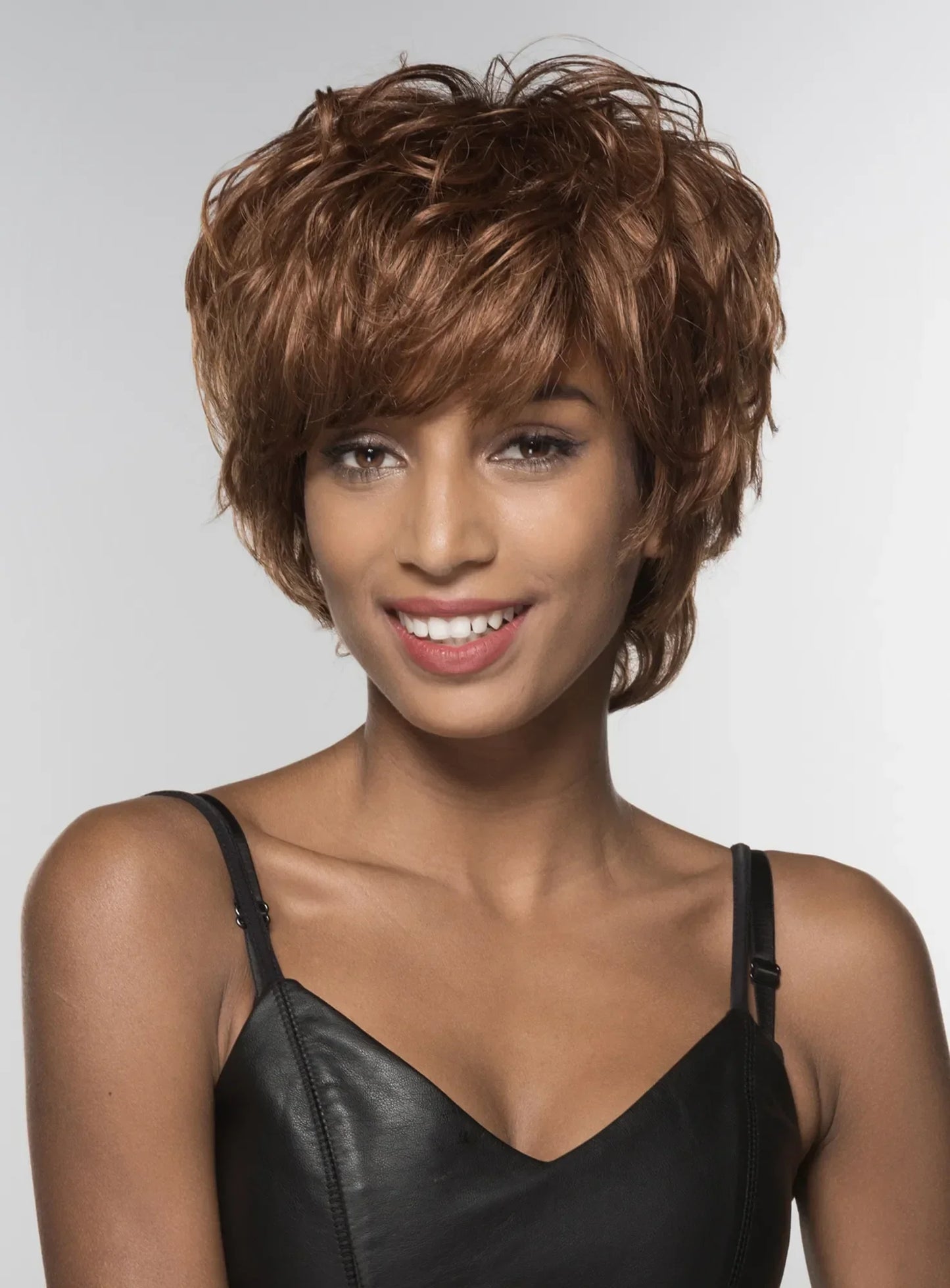 Mishair? African American Short Shaggy Loose Wavy Human Hair Capless 6 Inches