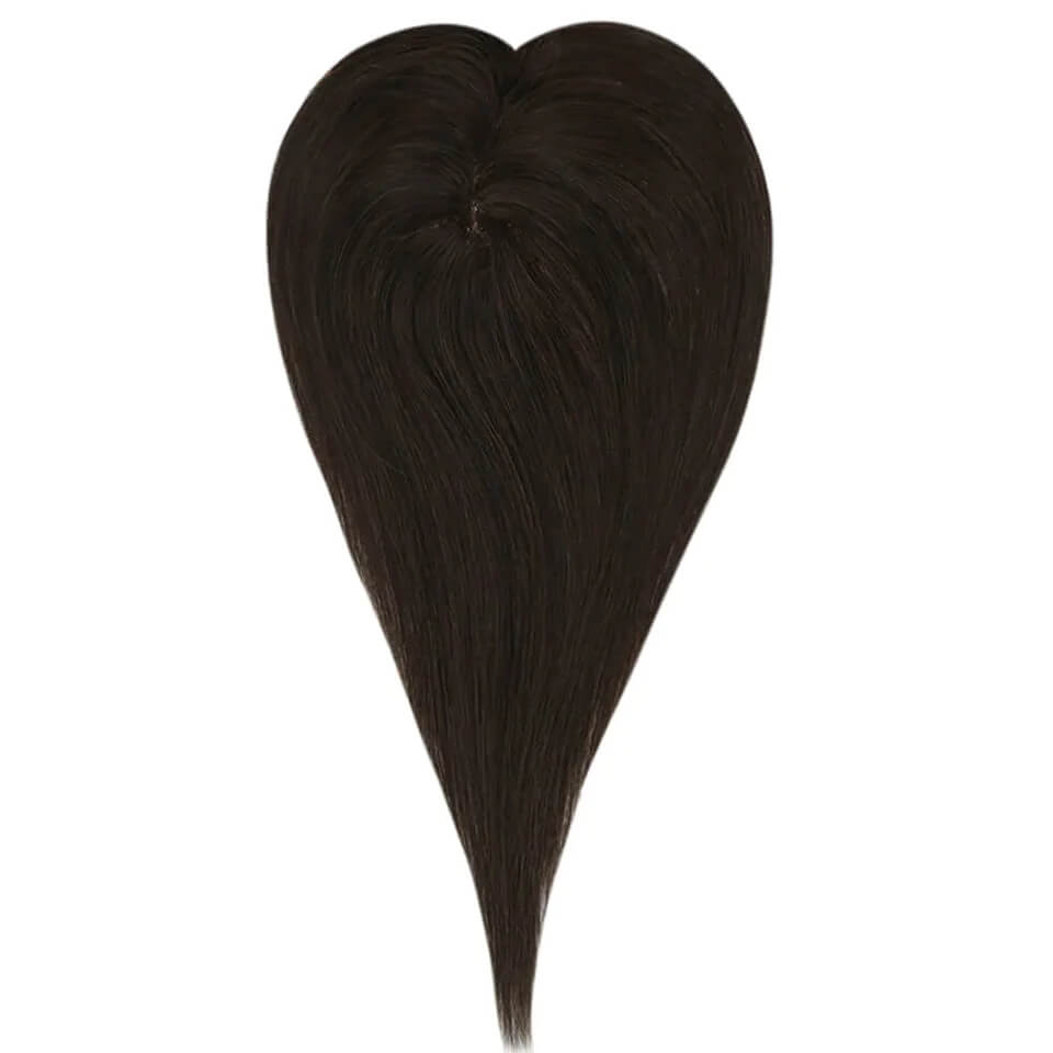 5"*5" Base Hair Topper Remy Real Human Hair Pieces Dark Brown(#2)