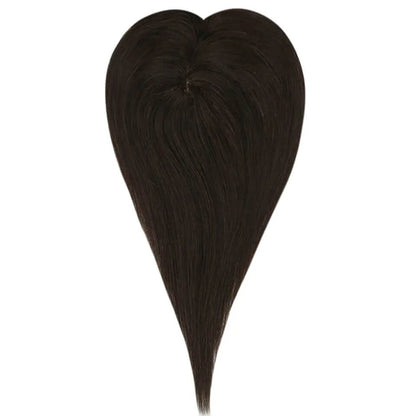 5"*5" Base Hair Topper Remy Real Human Hair Pieces Dark Brown(#2)
