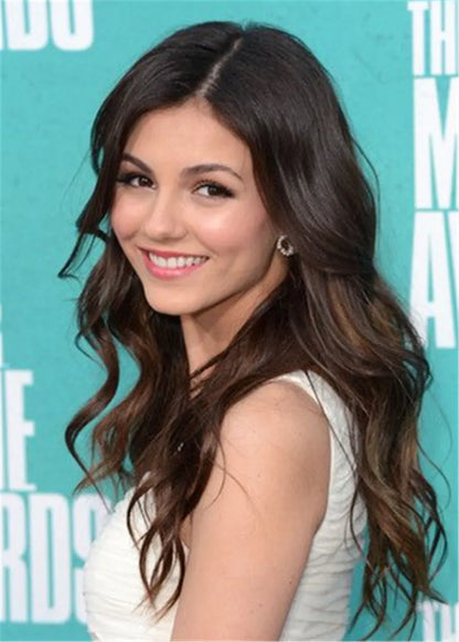 Victoria Justice Long Wavy Cut Synthetic Hair Lace Front Wig