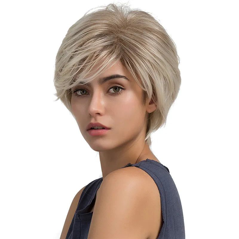 Short Straight Pixie Cut Layered Synthetic Women Wigs