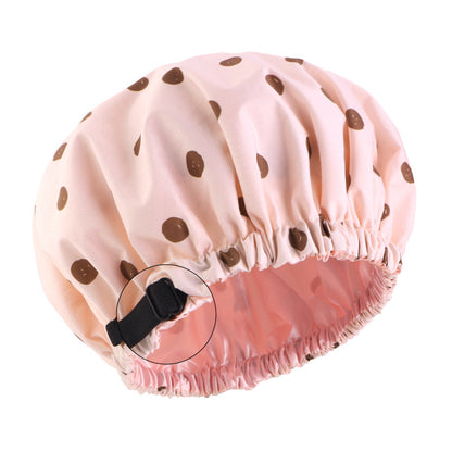 Amazon's new polyester lined waterproof cap with adjustable buckle shower care cap and sleep cap JDY-453T