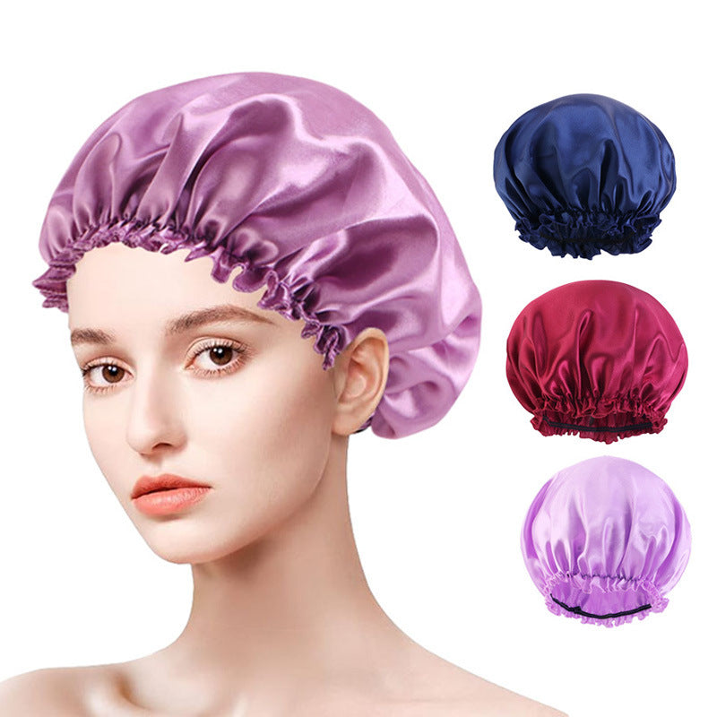 Satin lace nightcap women's round cap hair care CAP Beauty hair cap TJM-250