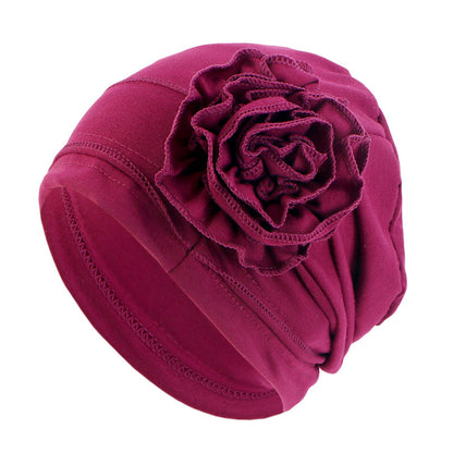 Cross-border new cotton flower elastic turf cap pullover cap moon cap chemotherapy cap JDT-417B