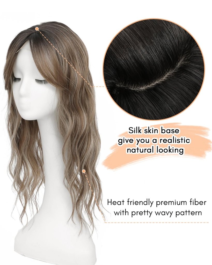 20Inch Wavy Hair Topper for Women Add Volume&Cover Thinning Hair with Natural Looking Hair Piece