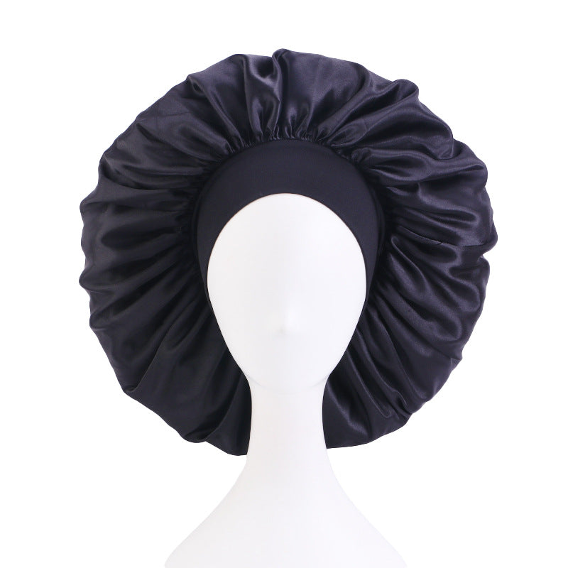 New Solid Color Extra Large Round Hat Wide-brimmed Stretch Hijab Hat Sardin Nightcap Amazon TJM-405F