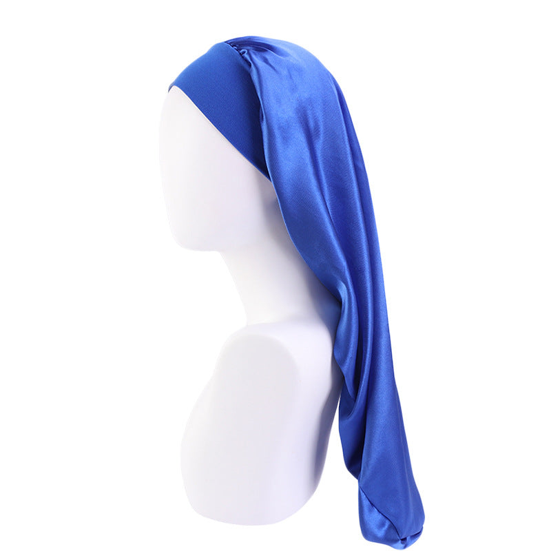 AliExpress Hot Sale High Stretch Wide-brimmed Long Barrel Hat Imitation Silk Stretch Nightcap Headscarf Hat