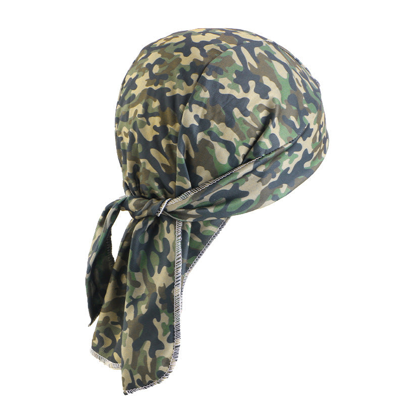 Camouflage elastic pirate hat men's and women's headscarf hat hip hop hip hop ribbon toe cap JDD-09C