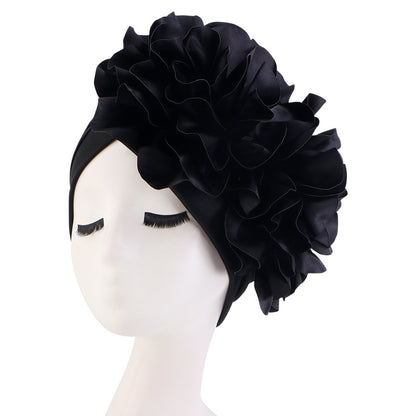 Ethnic style oversized flower headscarf hat African style toe cap wedding party hat JDT-12D