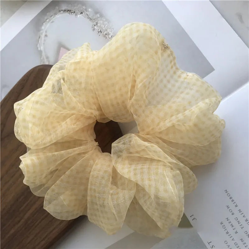 Korean Style Lady/Women's Plaid Pattern Yarn Material Hair Rope Accessories