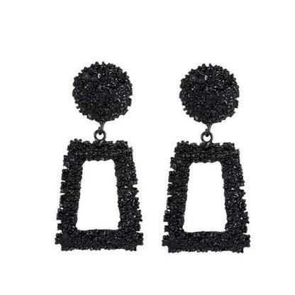 Women/Ladies Korean Style Geometric Pattern E-Plating Technic Alloy Material Drop Earrings