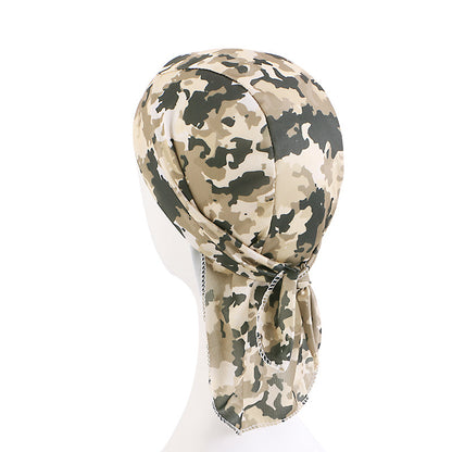 Camouflage elastic pirate hat men's and women's headscarf hat hip hop hip hop ribbon toe cap JDD-09C