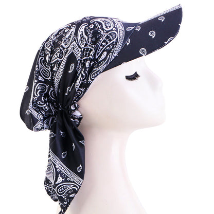 Spring and Summer Style Cashew Print Brimmed Baseball Cap Outdoor Sunshade Headwrap Ethnic Cloth Hat Jdt-234C