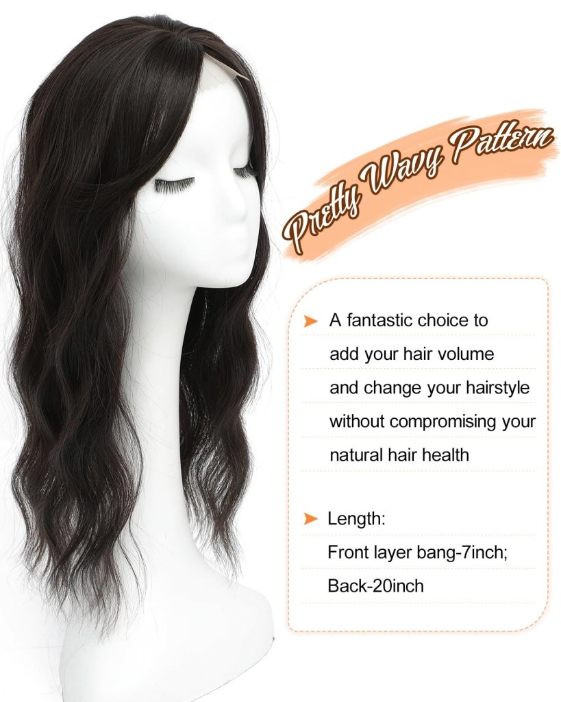 20Inch Wavy Hair Topper for Women Add Volume&Cover Thinning Hair with Natural Looking Hair Piece
