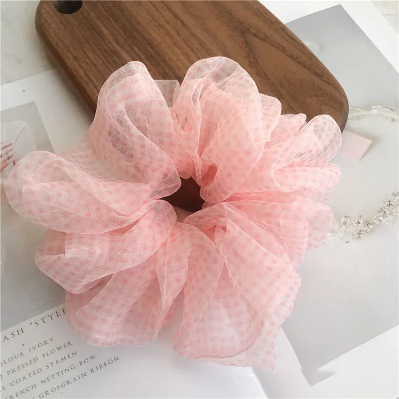 Korean Style Lady/Women's Plaid Pattern Yarn Material Hair Rope Accessories