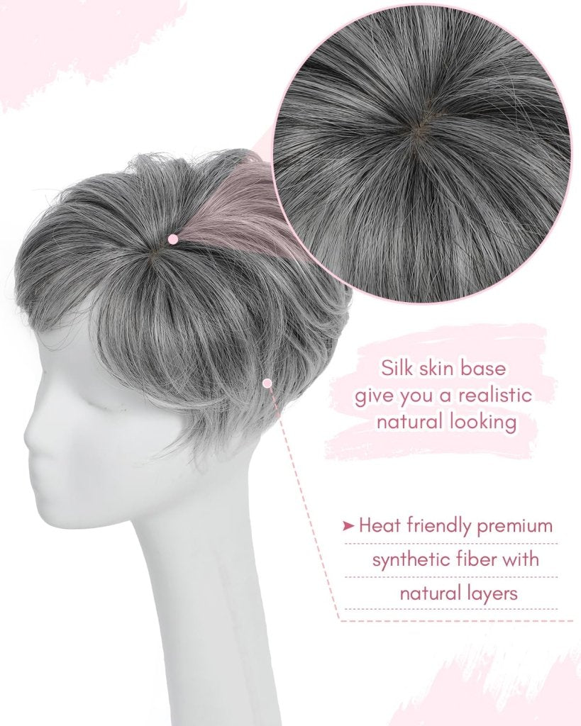 Hair Topper Short Pixie Cut Pieces for Women with Thinning Human Hair Wigs