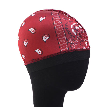 Cross-Border Hat with Cashew Flower Print, Elastic Round Hat, Faux Silk Wig Cap, Hair Loss Protection Cap Jdu-20E