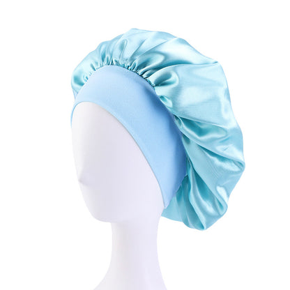 Satin Nightcap Wide-brimmed Hair Band Round Hat Tape Hat Beauty Salon Home Hat TJM-301