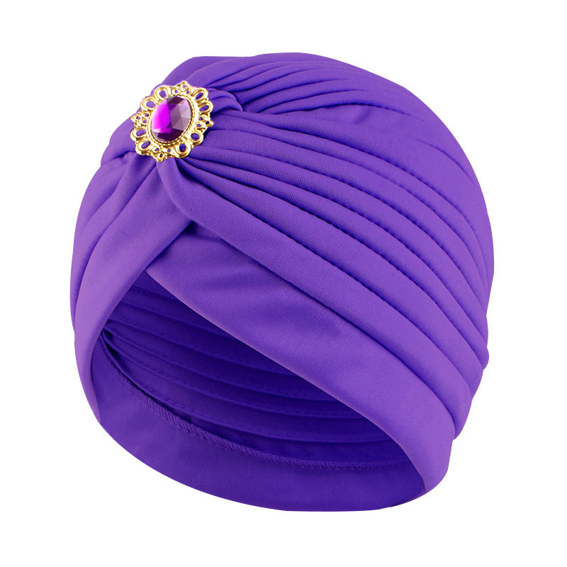 Cross-border new alloy diamond accessories Indian cap retro ethnic headscarf cap chemotherapy cap JDT-12J