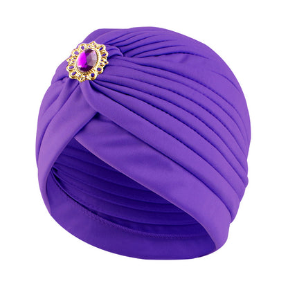 Cross-border new alloy diamond accessories Indian cap retro ethnic headscarf cap chemotherapy cap JDT-12J