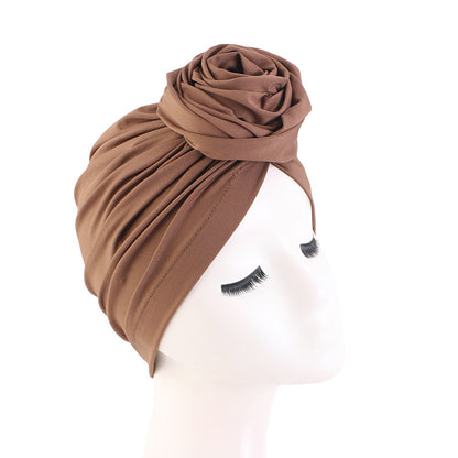 Cross-Border E-Commerce Supply Source: Rose Flower Elastic Headscarf Hat, Ethnic Hat, Head Wrap Hat Jdt-480