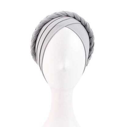 Amazon Source Solid Color Turban Hat, Braided Chemotherapy Hat, Postpartum Hat, Headscarf Hat Jdt-429L