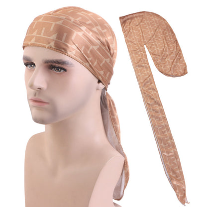 Factory Direct Sales Silk Strap Pirate Hat Turban Hat Bag Turban Custom Printed Logo Cross-Border Hat